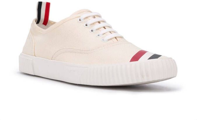 Thom Browne heritage RWB-stripe canvas sneakers White