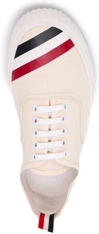 Thom Browne heritage RWB-stripe canvas sneakers White