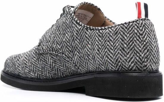 Thom Browne herringbone-pattern lace-up shoes Black