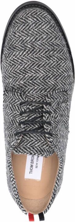 Thom Browne herringbone-pattern lace-up shoes Black