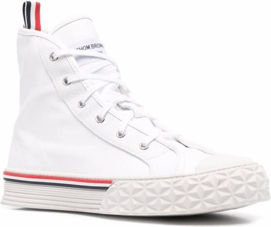 Thom Browne high-top leather sneakers White