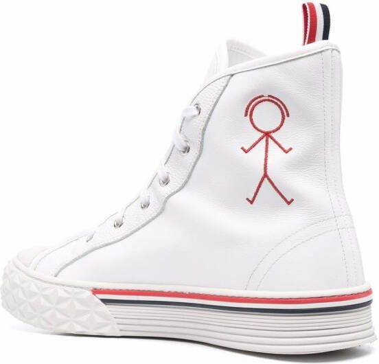 Thom Browne high-top leather sneakers White