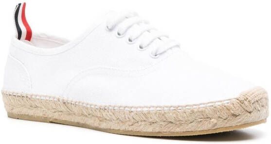 Thom Browne jute-sole lace-up sneakers White