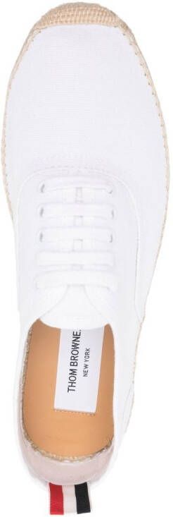 Thom Browne jute-sole lace-up sneakers White
