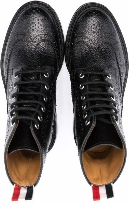 Thom Browne Kids brogue-detail lace-up boots Black