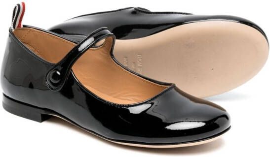 Thom Browne Kids high-shine finish ballerina shoes Black