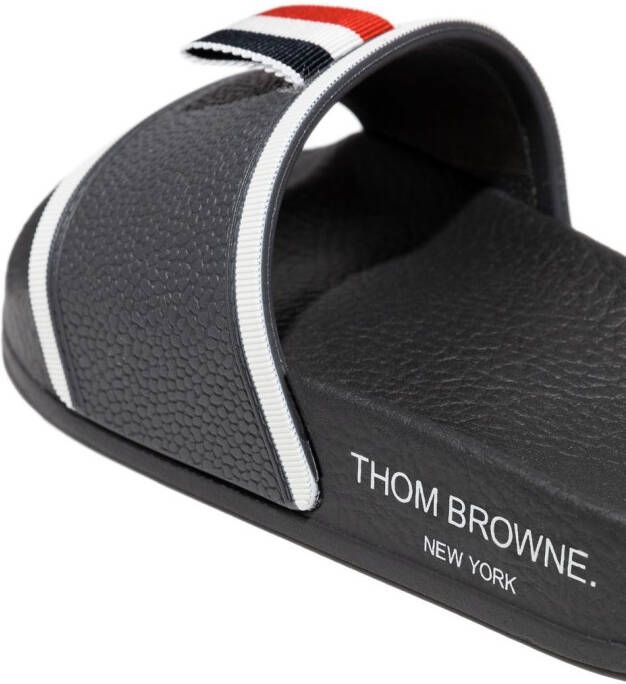 Thom Browne Kids RWB Stripe open-toe slides Grey