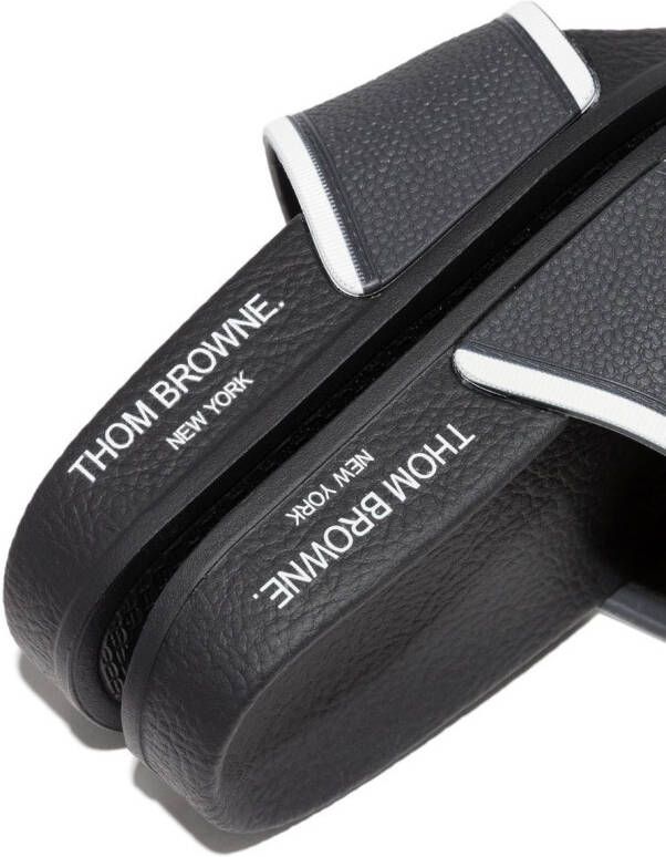 Thom Browne Kids RWB Stripe open-toe slides Grey