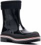 Thom Browne knitted-cuff high-shine rain boots Black - Thumbnail 2