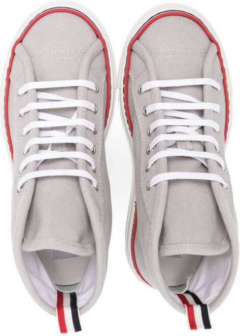 Thom Browne Kids lace-up fastening high-top sneakers Grey