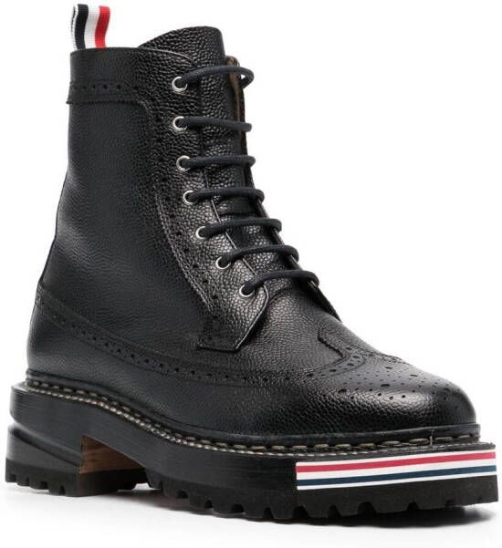 Thom Browne lace-up longwing boots Black