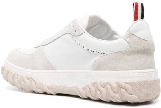 Thom Browne Letterman panelled lace-up sneakers White