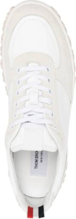 Thom Browne Letterman panelled lace-up sneakers White