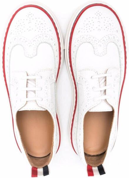 Thom Browne Kids Longwing leather sneakers White