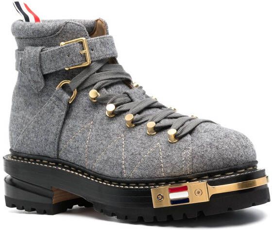Thom Browne low-heel lace-up boots Grey