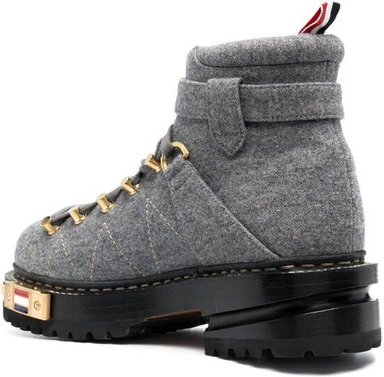 Thom Browne low-heel lace-up boots Grey