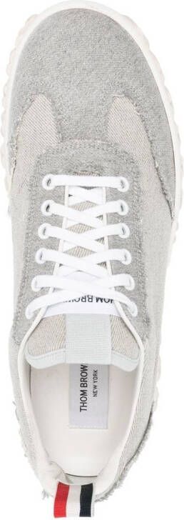 Thom Browne low-top frayed sneakers Grey