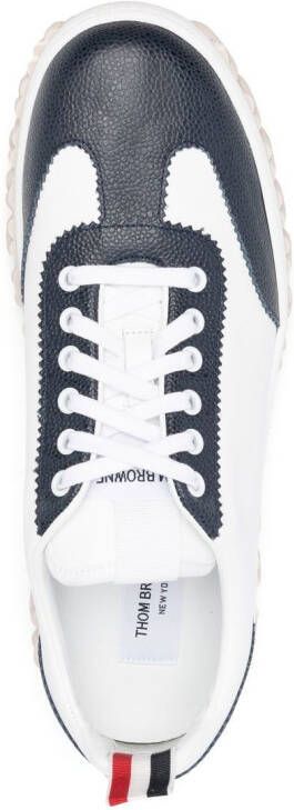 Thom Browne low top leather sneakers White