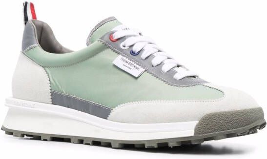 Thom Browne panelled low-top lace-up sneakers Green