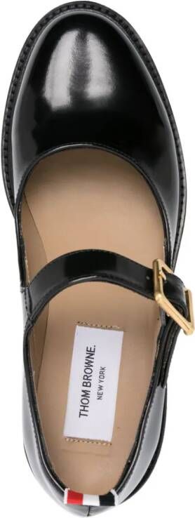 Thom Browne patent-leather ballerina shoes Black