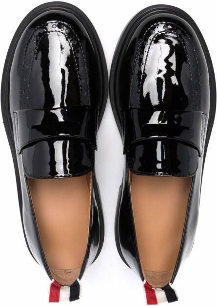 Thom Browne Kids patent-leather loafers Black