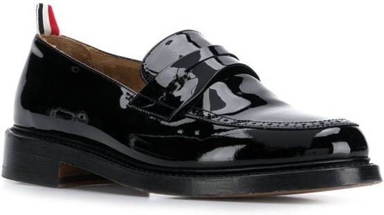 Thom Browne patent leather penny loafers Black