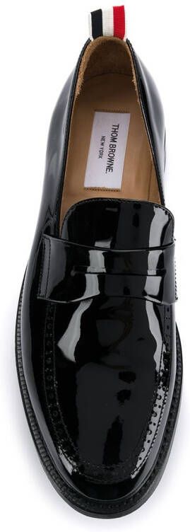 Thom Browne patent leather penny loafers Black