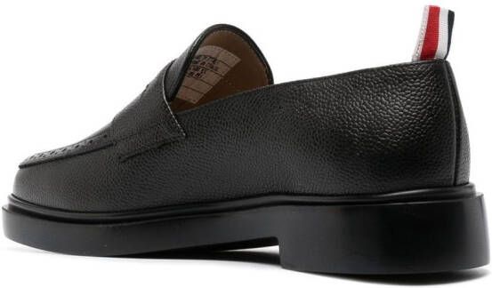 Thom Browne pebbled leather penny loafers Black