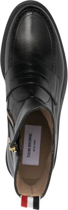 Thom Browne penny loafer ankle boots Black