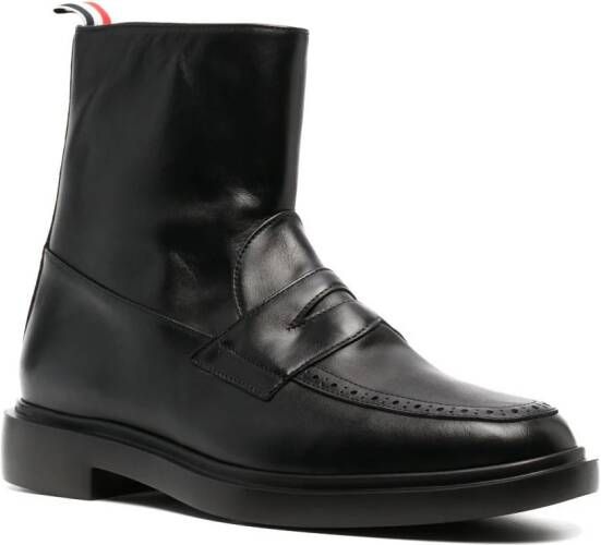 Thom Browne penny slot-detail ankle boots Black