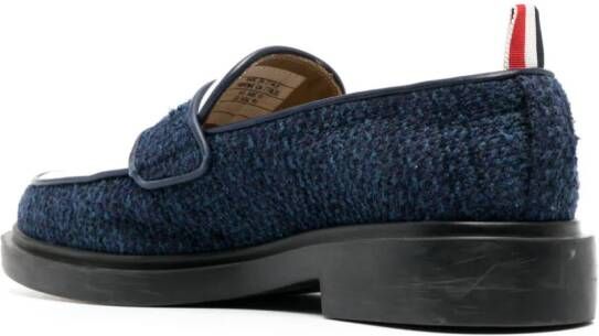 Thom Browne penny-slot tweed loafers Blue