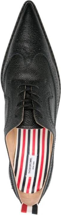Thom Browne pointed -toe leather brogues Black