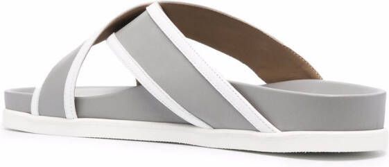 Thom Browne RWB-buckle crossover-strap sandals Grey