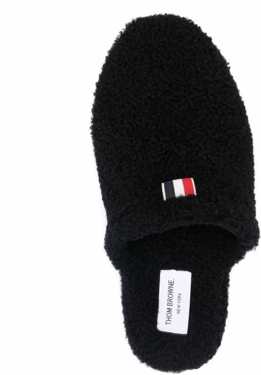 Thom Browne RWB grosgrain tab slippers Black