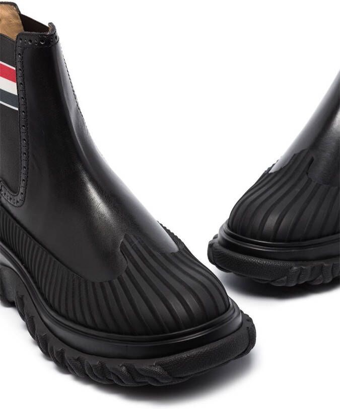 Thom Browne RWB stripe ankle boots Black