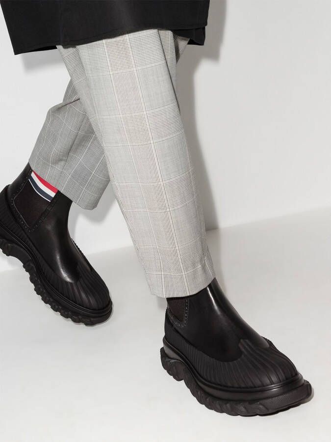 Thom Browne RWB stripe ankle boots Black