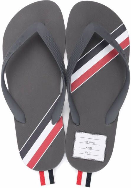 Thom Browne RWB-stripe flip flops Grey