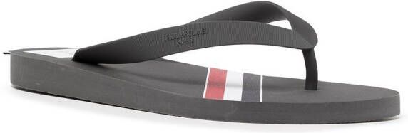 Thom Browne RWB-stripe flip flops Grey