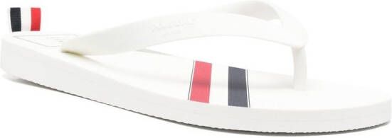 Thom Browne RWB-stripe flip flops White