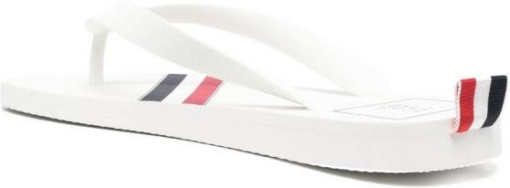 Thom Browne RWB-stripe flip flops White