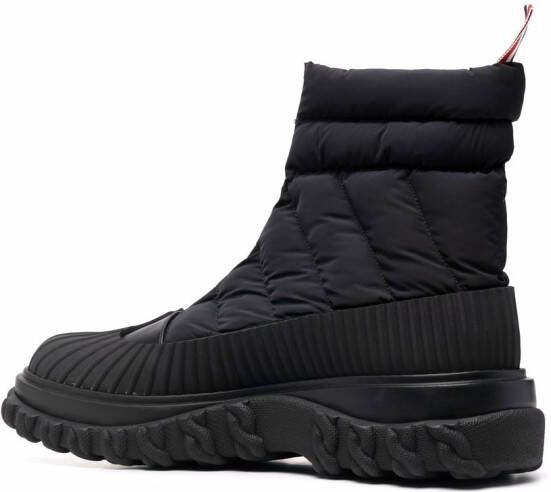 Thom Browne RWB-stripe quilted zip-up boots Black