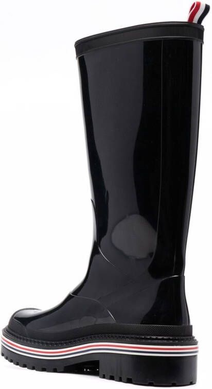 Thom Browne RWB-stripe rain boots Black