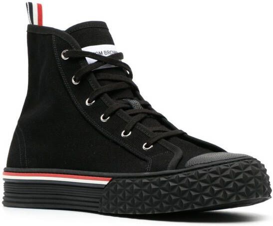 Thom Browne RWB striped high-top sneakers Black