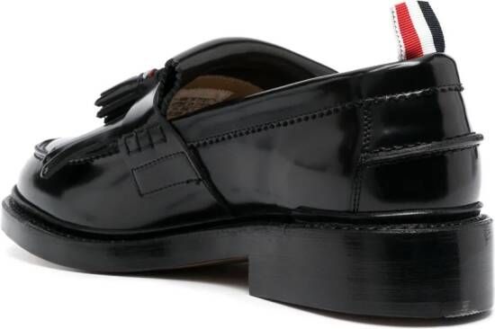 Thom Browne RWB-tab leather loafers Black