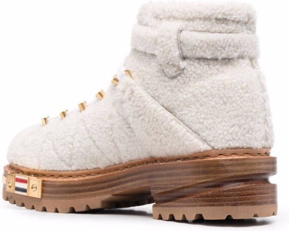 Thom Browne shearling ankle boots White