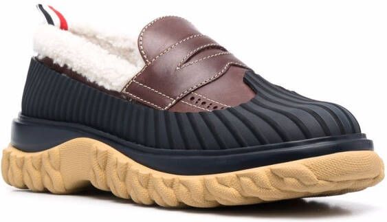 Thom Browne shearling-lined panelled loafers