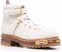 Thom Browne shearling logo-plaque lace-up boots White - Thumbnail 2