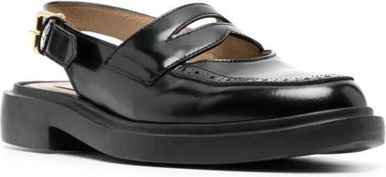 Thom Browne slingback leather penny loafers Black