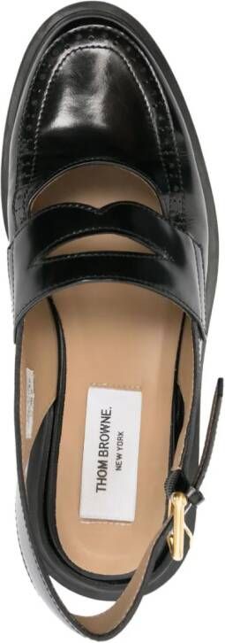Thom Browne slingback leather penny loafers Black