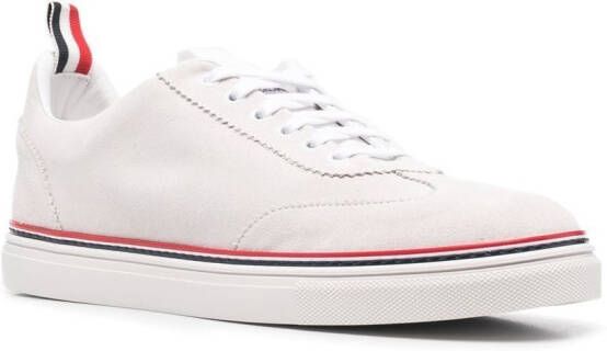 Thom Browne stripe-detailed low-top sneakers 100 WHITE